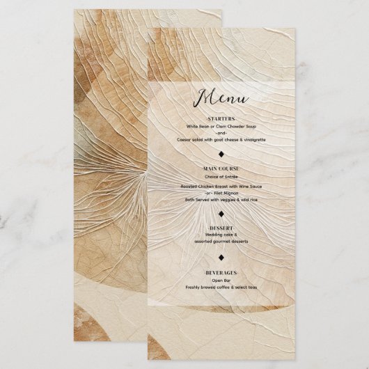 Luchtig Neutraal Natuurlijk Element Boheemse Boho  Menu (Voorkant / Achterkant)