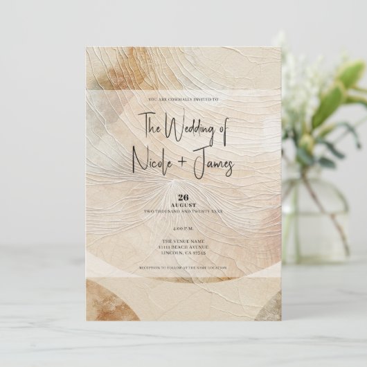 Luchtig neutraal natuurlijk element Bohemian Boho Kaart (Staand voorkant)