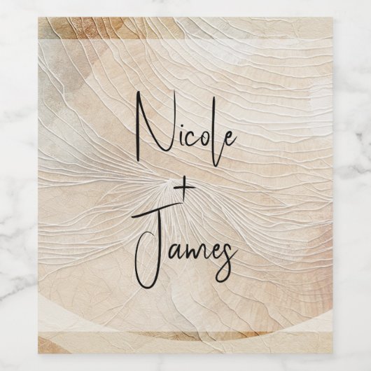 Luchtig neutraal natuurlijk element Bohemian Boho  Wijn Etiket (Enkel label)