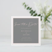 Luchtig pastel | Vierkante Save The Date-kaart Date (Staand voorkant)