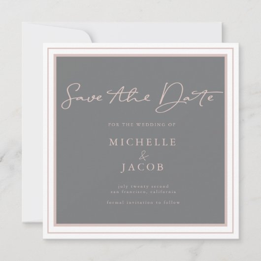 Luchtig pastel | Vierkante Save The Date-kaart Date (Voorkant)