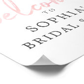 Luchtig roze bloemendecoratie bruiloftsontvangstbo poster (Hoek)