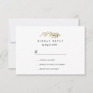 Luchtig roze weide wild Bloemen Bruiloft RSVP