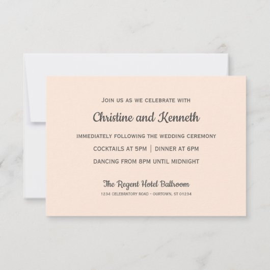 Luchtig roze wilde weide bloem BRUILOFT RECEPTIE RSVP Kaartje (Achterkant)