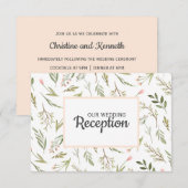 Luchtig roze wilde weide bloem BRUILOFT RECEPTIE RSVP Kaartje (Voorkant / Achterkant)