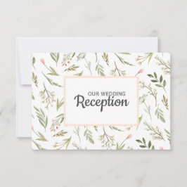 Luchtig roze wilde weide bloem BRUILOFT RECEPTIE RSVP Kaartje