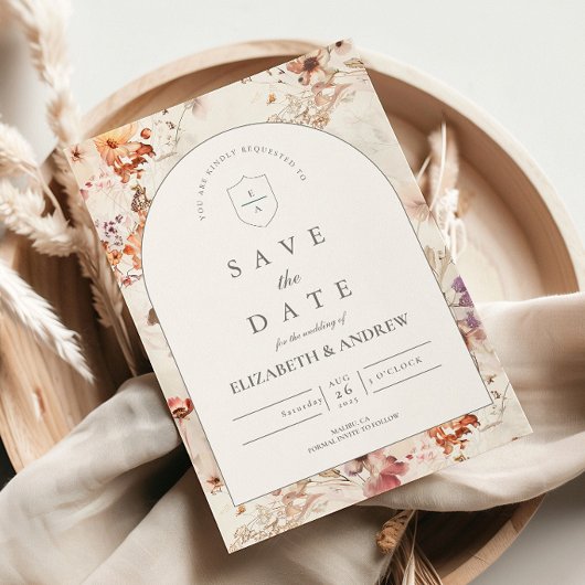 Luchtig Weide Botanische Bruiloft Save The Date