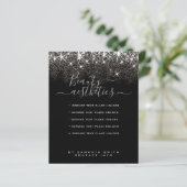 Luchtig zilver glitter elegant flyer (Staand voorkant)