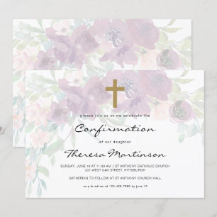 Luchtige bloemen met kruisbevestiging kaart