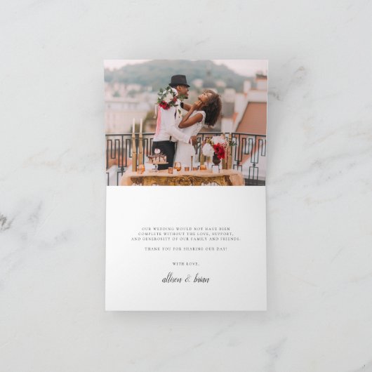 Luchtige Bloemige Dankjewel Bedankkaart (Binnen)