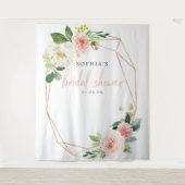 Luchtige Blush Bruidsfeest Backdrop Fotocabine Wandkleed (Voorkant)