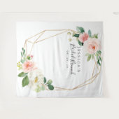 Luchtige Blush Bruiloftsshower Achtergrond Fotocab Wandkleed (Voorkant (horizontaal))