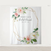 Luchtige Blush Bruiloftsshower Achtergrond Fotocab Wandkleed (Voorkant)