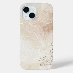 Luchtige Boheemse Botanische Bloemige Snaarkunst O iPhone 15 Case