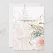 Luchtige BOHO Pampas Gras Licht Perzik Kleur Trouw Save The Date (Achterkant)