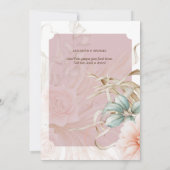 Luchtige BOHO Pampas Gras Licht Perzik Trouwfeest Save The Date (Achterkant)