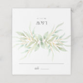 Luchtige botanische bruiloft plaatskaartje (Buitenkant ongevouwen)