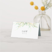 Luchtige botanische bruiloft plaatskaartje (Achterkant)