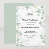 luchtige botanische doop kaart (Voorkant / Achterkant)