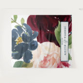 Luchtige Bourgondië Trouw Achtergrond Foto Booth Wandkleed (Voorkant (horizontaal))