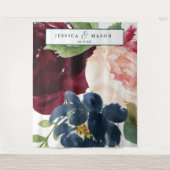 Luchtige Bourgondië Trouw Achtergrond Fotocabine Wandkleed (Voorkant)