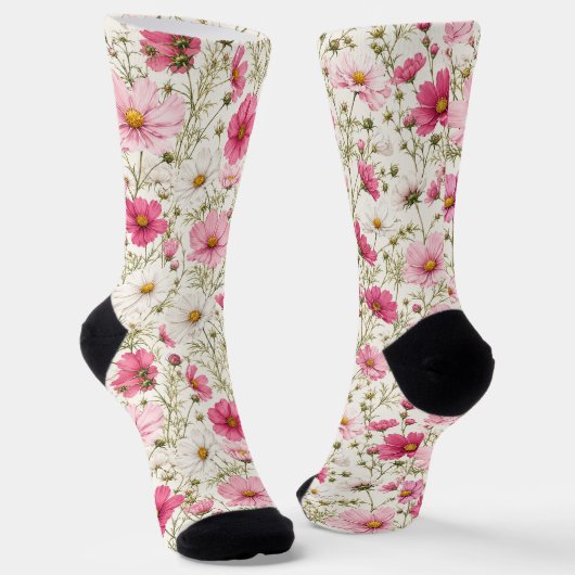 Luchtige Cosmos Bloemstengels Sokken (Gebogen)