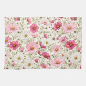 Luchtige Cosmos Bloemstengels Theedoek (Horizontaal)
