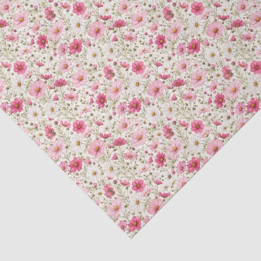 Luchtige Cosmos Bloemstengels Tissuepapier (Detail)