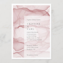 Luchtige en lichte huwelijksuitnodiging kaart