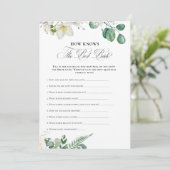 Luchtige Eucalyptus Groene Boho Rustieke Bruidsuit Kaart (Staand voorkant)