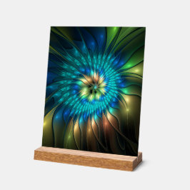 Luchtige Fantasie Bloem, Kleurrijke Abstracte Frac Acryl Bord