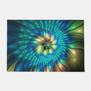 Luchtige Fantasie Bloem, Kleurrijke Abstracte Frac Deurmat