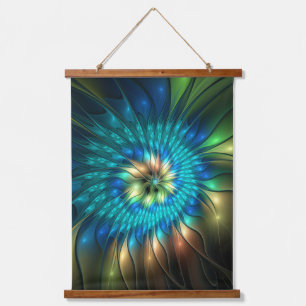 Luchtige Fantasie Bloem, Kleurrijke Abstracte Frac Hangend Wandkleed