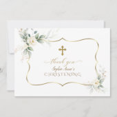 Luchtige groene beplanting witte bloemen meisje do bedankkaart (Voorkant)