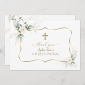 Luchtige groene beplanting witte bloemen meisje do bedankkaart (Voorkant / Achterkant)