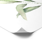 Luchtige Groene Bruidsbruiloft Foto Welkomstbord Poster (Hoek)