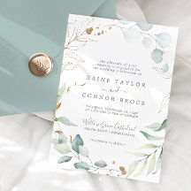 Luchtige Groene en Gouden Blad Formal Trouwen