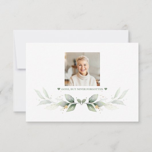 Luchtige groene eucalyptus viering van het leven bedankkaart (Achterkant)