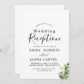 Luchtige groene & gouden blad bruiloftsreceptie kaart (Voorkant / Achterkant)