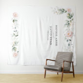 Luchtige groene roze bloem gouden trouwfoto prop wandkleed (In Situ (horizontaal))