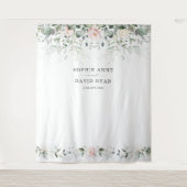 Luchtige groene roze bloem gouden trouwfotoprop  wandkleed (Voorkant)