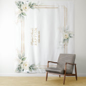 Luchtige groene witte bloemen foto prop doop wandkleed (In situ)