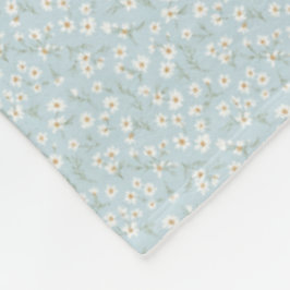 Luchtige Kamille & Hemelblauwe Wilde Bloemenweide Fleece Deken