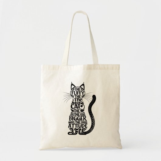 Luchtige kat, grote houding tote bag (Voorkant)