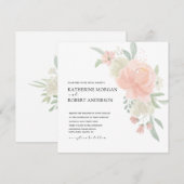 Luchtige lichte lente bloemige trouwkaart kaart (Voorkant / Achterkant)