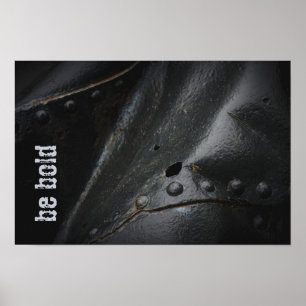 Luchtige minimalistische zwarte metalen stijl poster