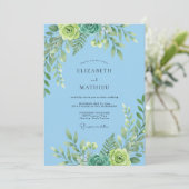 Luchtige Mintgroene Bruiloft met Eucalyptus Kaart (Staand voorkant)