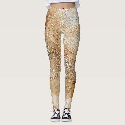 Luchtige neutrale natuurlijke elementen Bohemian B Leggings (Voorkant)