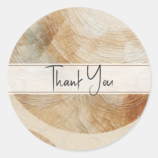 Luchtige neutrale natuurlijke elementen Bohemian B Ronde Sticker (Voorkant)