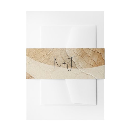 Luchtige neutrale natuurlijke elementen Bohemian B Uitnodigingen Wikkel (Voorkant Voorbeeld)